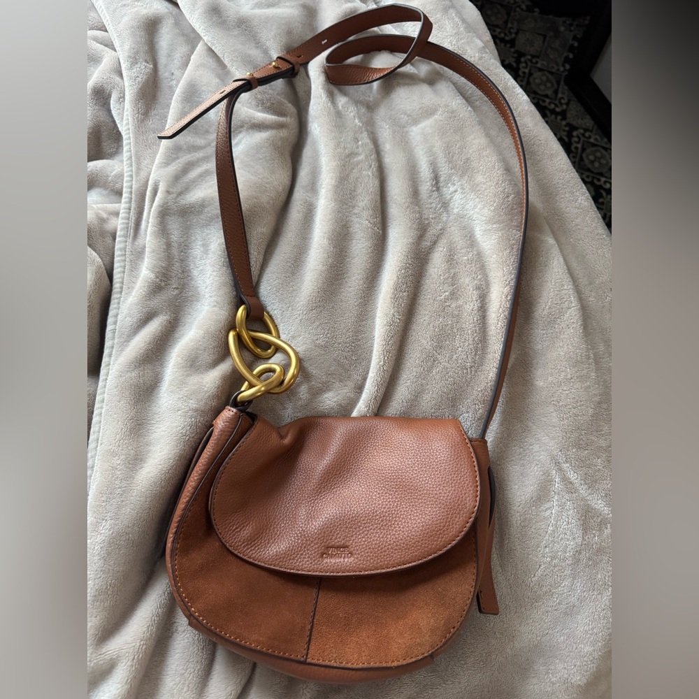 Vince Camuto Brown Crossbody Bag with Gold Accent brand new